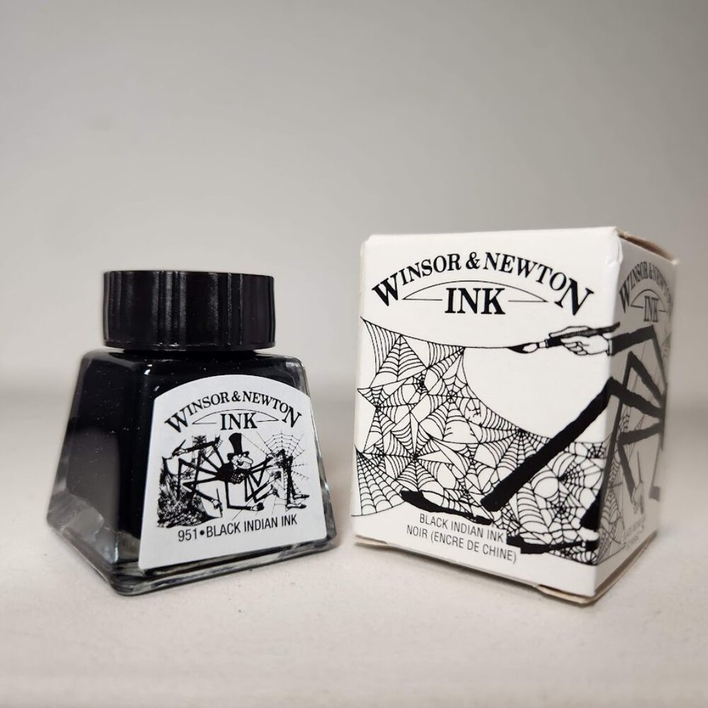 Winsor & Newton Drawing Indian Ink 14ml Bottle Black 951 Shimmer NEW Art Suppy
